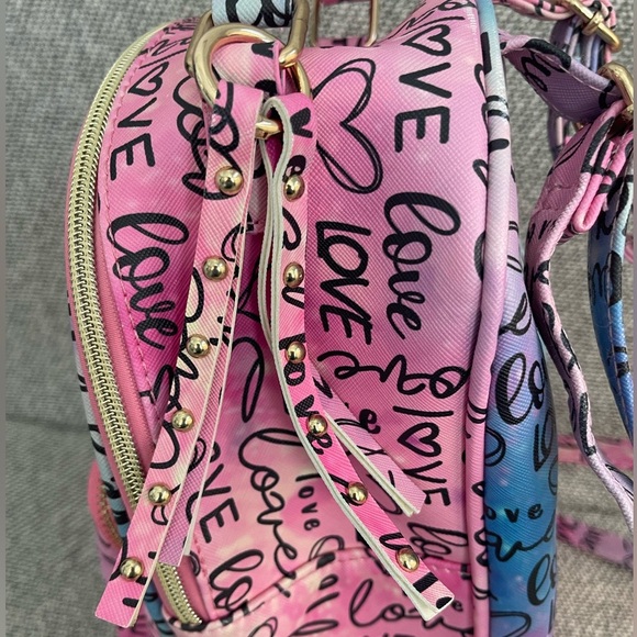 Under One Sky Pink Love Print Backpack - Picture 16 of 16